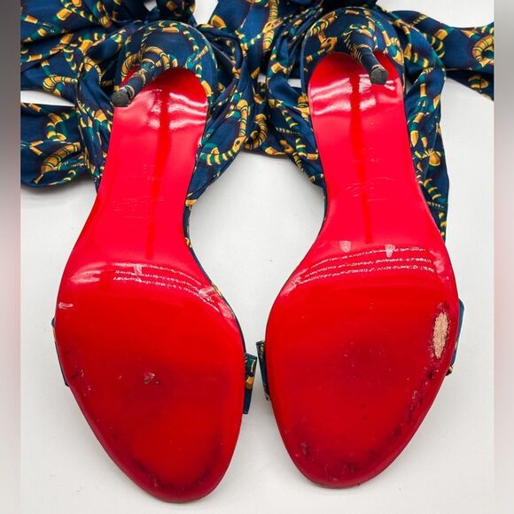 Christian Louboutin Du Desert 100 Crepe Satin in Obscur High Heel Sandals EU 39 - Picture 10 of 11